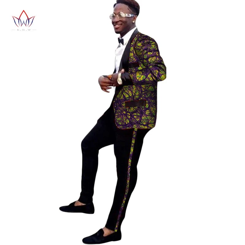 Bintarealwax прибытие Африканский Воск для печати мужской костюм Топ Dashiki и комплект с