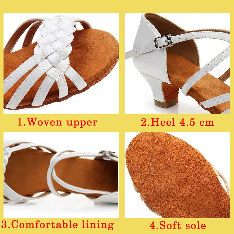 Hot Selling Children Ballroom Tango Salsa Latin Dance Shoes Ladies kids Low Heel Shoes 4.5cm Professional Dancing Shoes For Girl