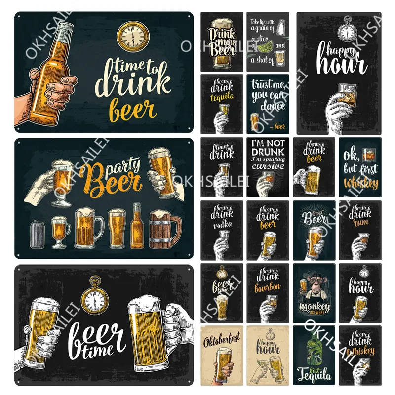 Ручная подставка для пива секундомер Время питья металлический знак винтажная