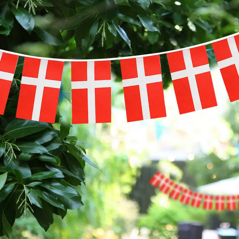 ZXZ Дания флаги с флажками 20 шт. 5 М Перьевая лента danmark баннеры празднивечерние