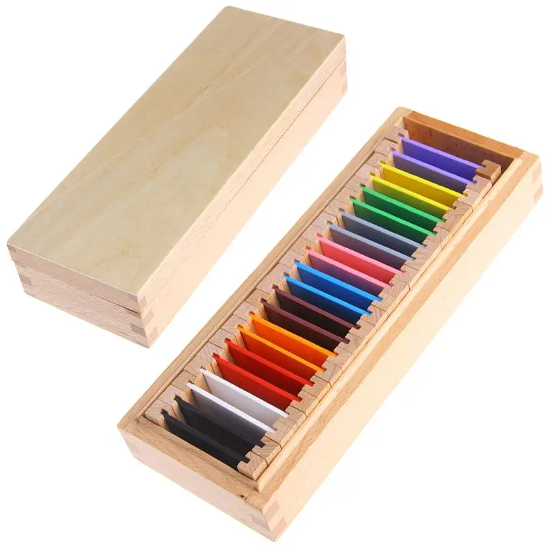 

Wood Counting Toy,Educational Game,Montessori Materials Sensorial Material Learning Color Tablet Box Wood Preschool Toy Math To
