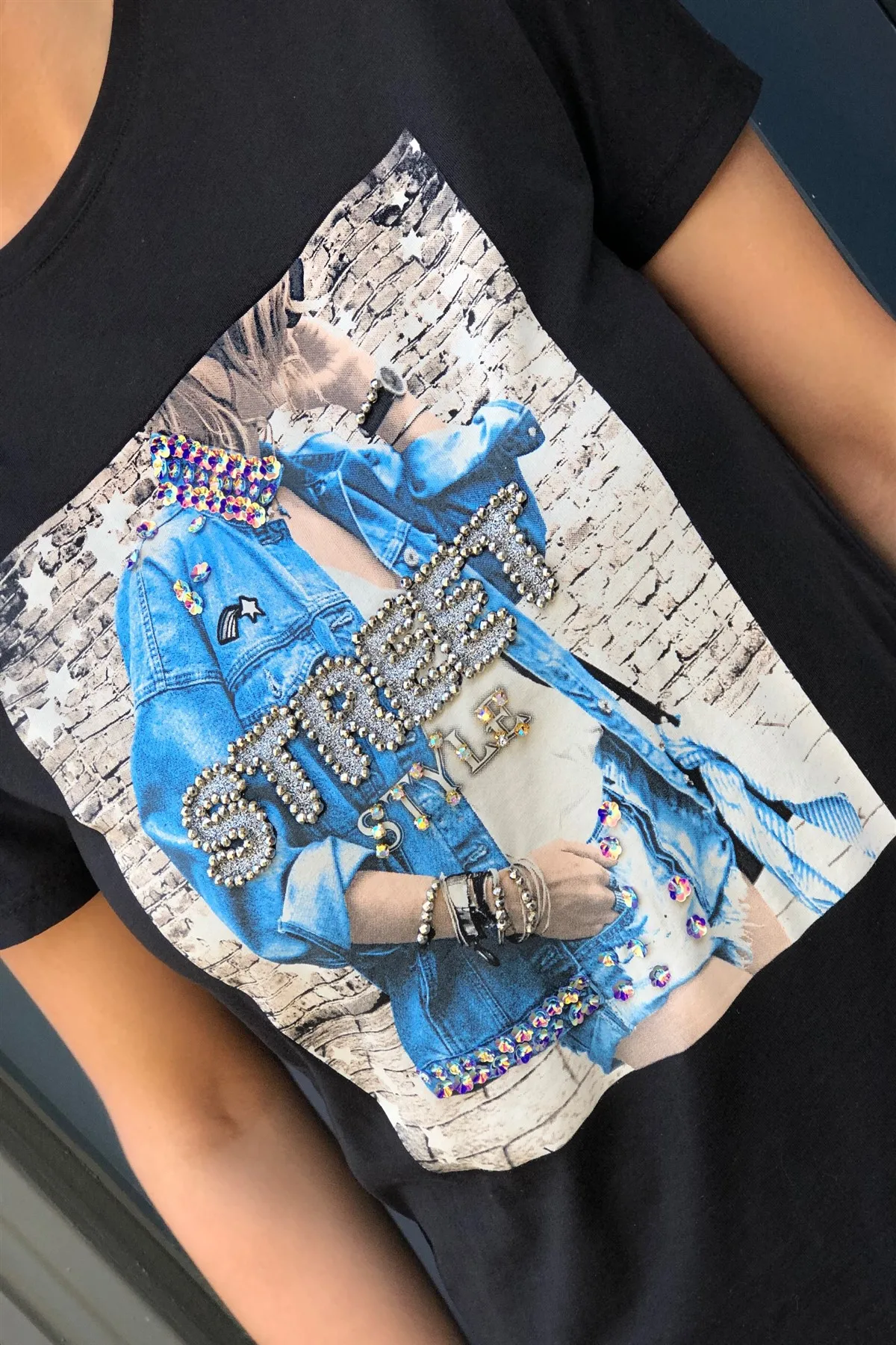 

Cubic zirconia 'street style T-Shirt