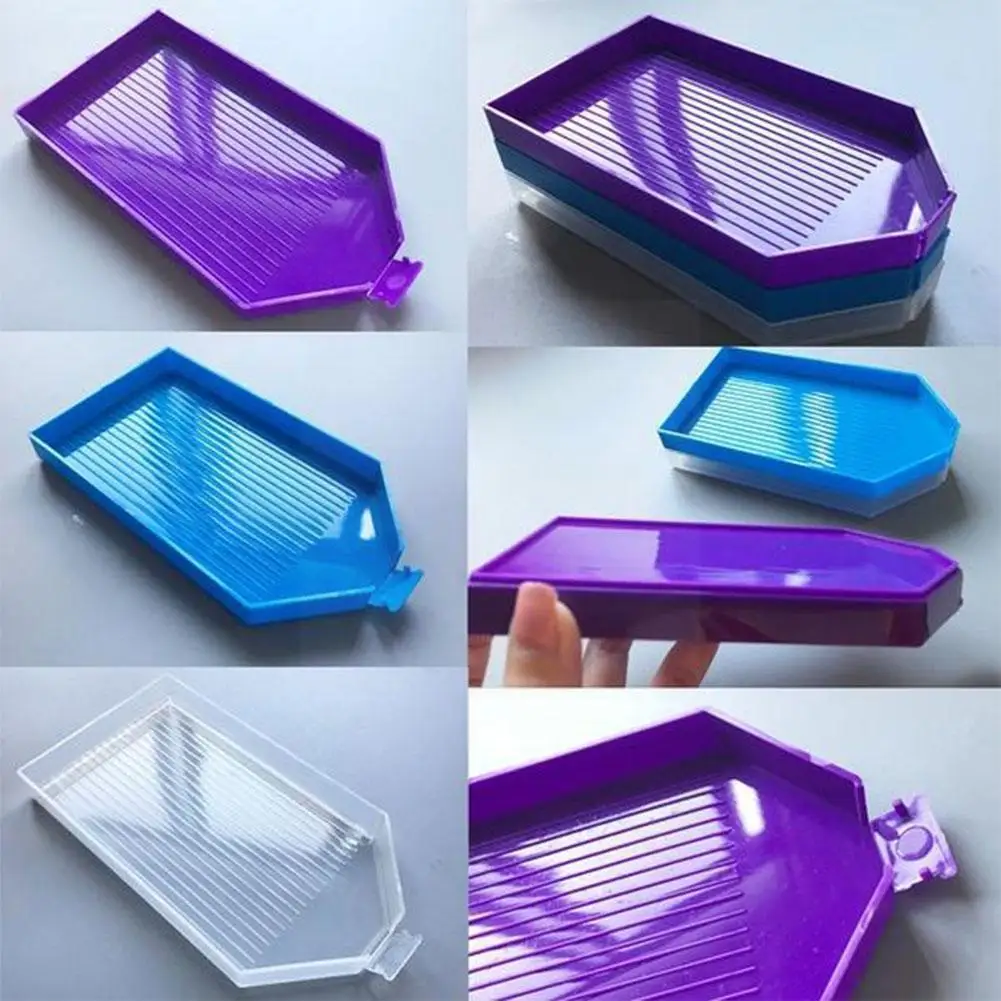

Color Transparent Storage Sub-diamond Box With Slot Multi-function Tool Portable Baffle Stationery Student B9n8