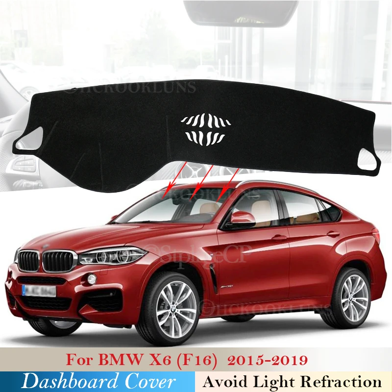 

Dashboard Cover Protective Pad for BMW X6 F16 2015~2019 Car Accessories Dash Board Sunshade Anti-UV Carpet 2018 2017 2016 F16