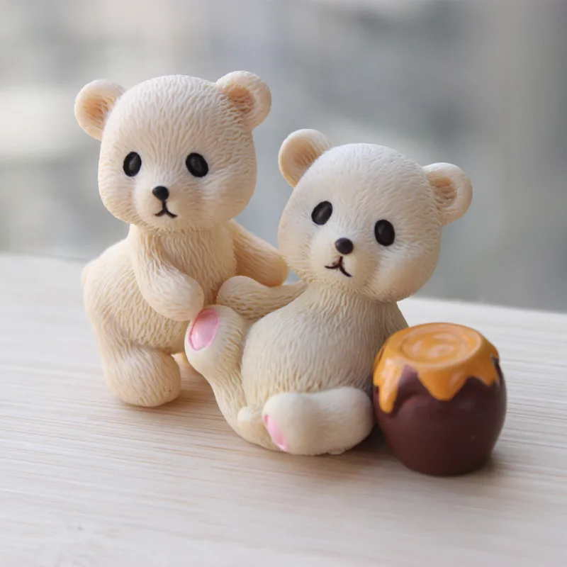 baiufor animals miniatures model honey bear diy terrarium accessories fairy garden figurines doll house decor gift toys free global shipping