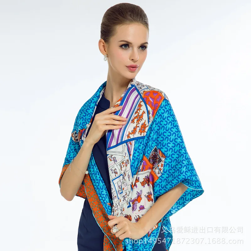 Новый модный дизайн в европейском и американском стиле большой квадратный шарф с