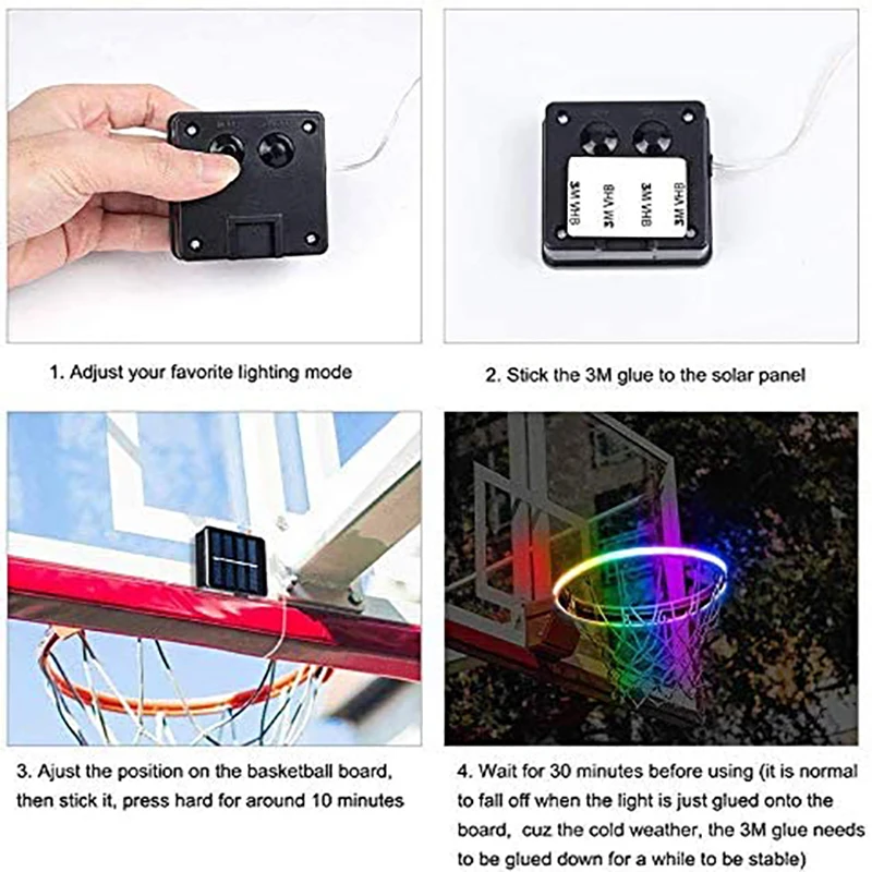 

LED Basketball Hoop Lights Basketball Led String Light 8 Models Outdoor/Indoor Solar Light Waterproof Ideal for Kids Adults