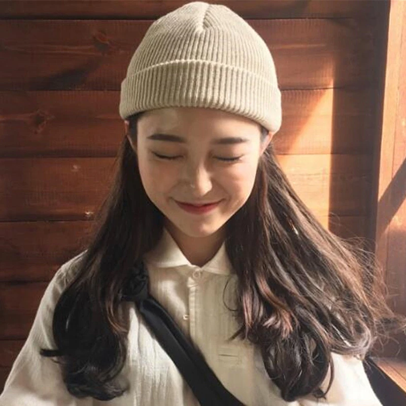 1 шт. унисекс мужская и женская шапка теплая ребристая осенне зимняя лыжная