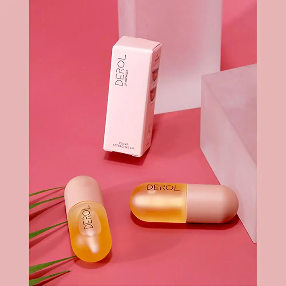 Derol Lip Plumper Gloss Ginger Plump Volume Shiny Vitamin Mineral Oil Enhancer Moisturizing Hydrated Sexy Lips Makeup on - Дерол Глянцевый Блеск для Увеличения Губ с Имбирем, Повышение Объема, Блеск, Витамины, Минеральное Масло, Увлажнение, Гидратация, Се