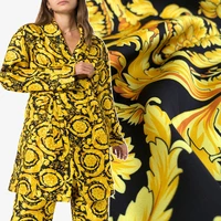 baroque stretch satin polyester fabric 145 cm width printed shirt dress clothing handmade diy custom fabric alibaba express
