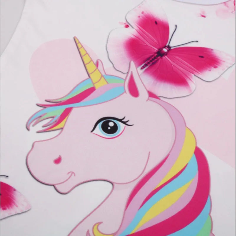new hot Girls Dresses unicorn Pegasus pattern Princess Party Dress For gift Butterfly Printing Baby Girl Clothes | Детская одежда и