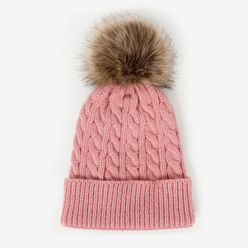 

Casual Winter Hoeden Voor Vrouwen Warm Dikke Skullcap Gebreide Mutsen Hoeden Pompom Effen Kleur Gebreide Hoeden Vrouwelijke