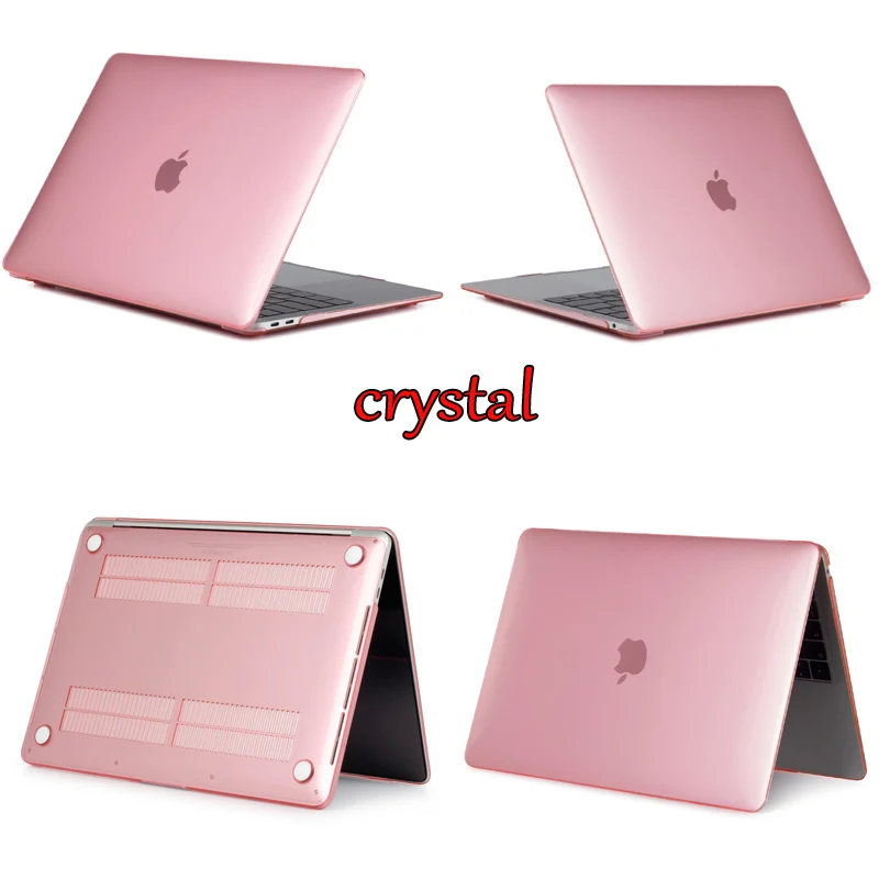 crystal Pink Кристально прозрачный жесткий защитный чехол для Macbook Air retina Pro 13 15 Touch Bar A2159 A1706 A1707 A1990 AIR 13 A1932 - Цвет: crystal Pink