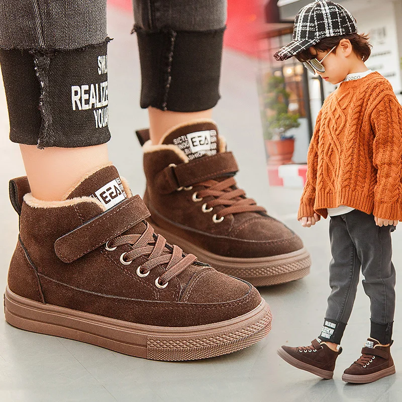 Winter Plus Velvet Kids Shoes Cotton Warm Boy Girl Snow Boots Fashion Children Anti-Slip Booties Lightweight Running Sneakers | Детская