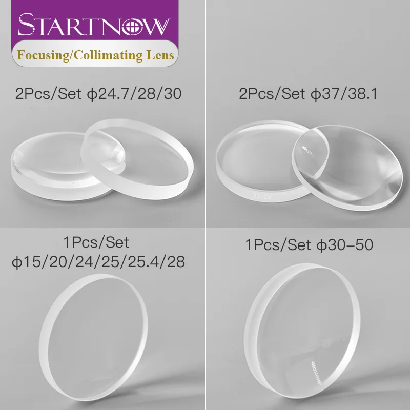Startnow 2PCS Laser Focus Collimating Lens D37 38.1mm F100 150 200 Fused Silica For Raytools Precitec WSX Fiber Head | Инструменты