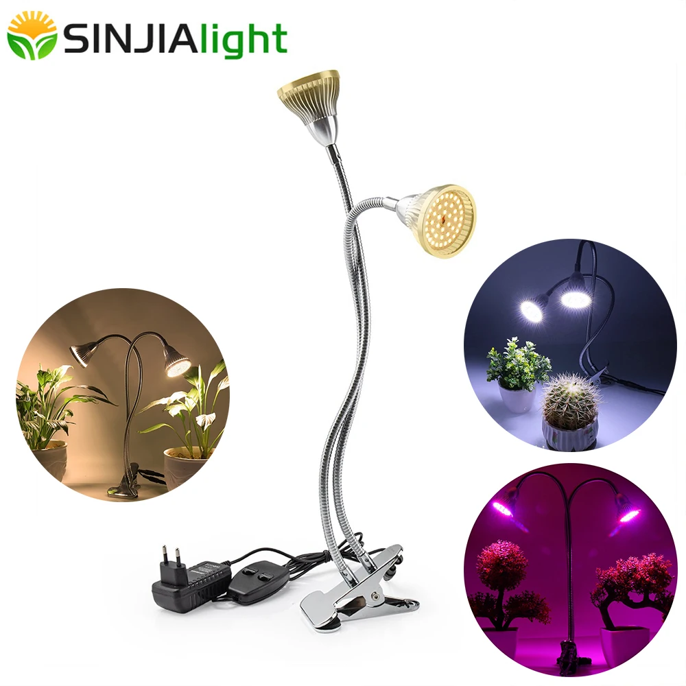 

Phytolamp Led Grow Lights full spectrum For Aquarium Plants Growth Lamp Garden Flower Seedlings with Clip fitolamp Dual Head