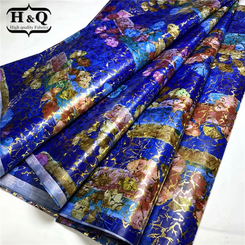 

H & Q Bazin богатые кружева 2021 африканская Кружевная Ткань 5 ярдов новая нигерийская французская Австрия Гвинея парча односторонняя бронзовая т...