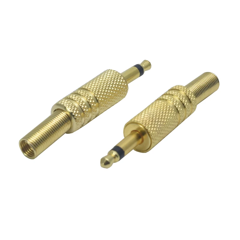 1 шт. цвета: золотистый замена 3 5 мм 2 полюс Мужской ремонт наушников аудио разъем