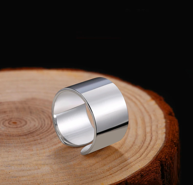 Простой серебристый цвет большие гладкие бриллиантовые обручальные кольца для