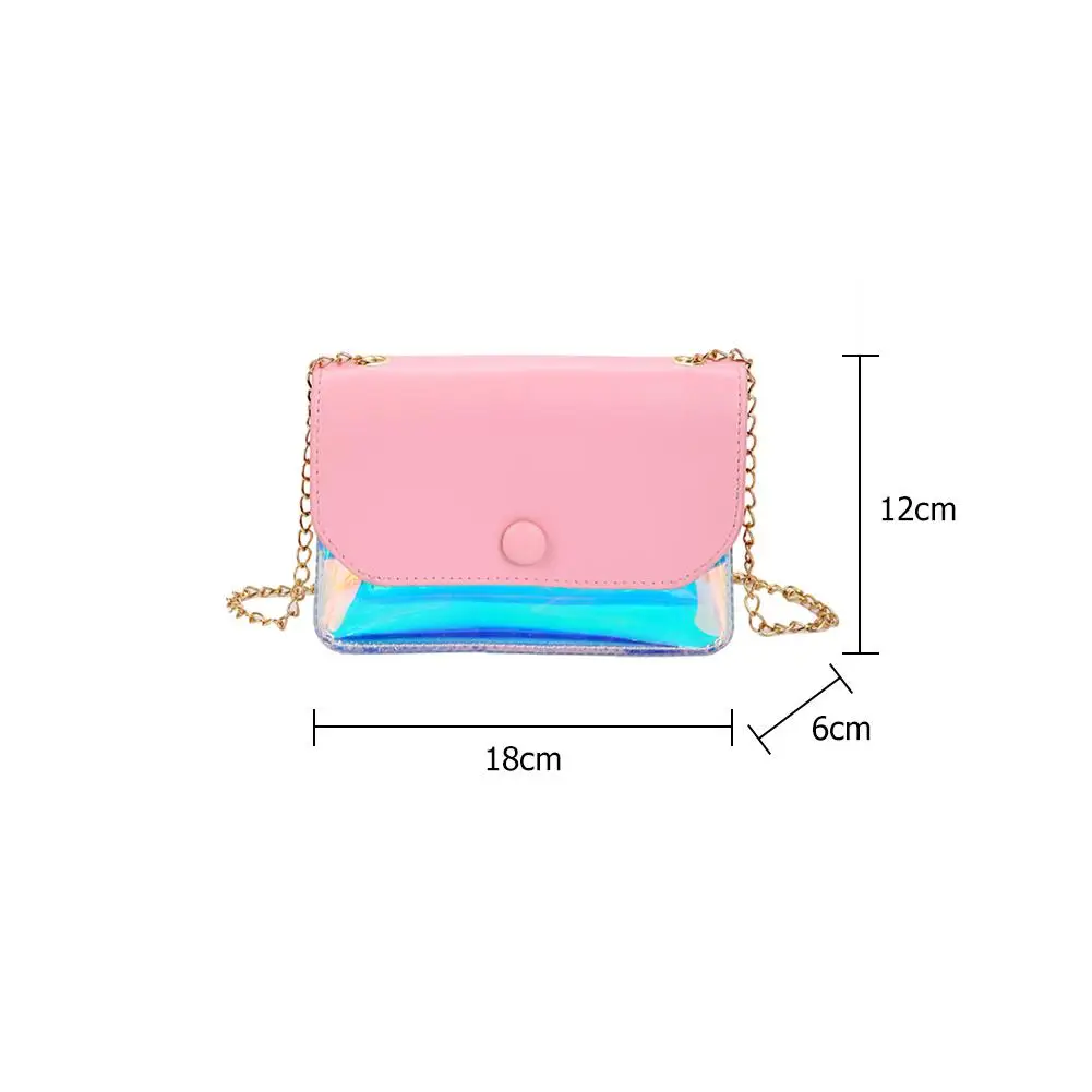 

Chain Flap Female Handbags Laser Transparent Shoulder Messenger Handbags Women Chain Casual Small Crossbody Bags