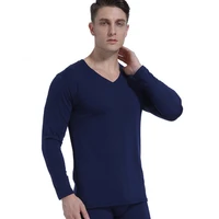 4xl men undershirts warm thermal shirts autumn winter velvet v neck underwear fitness tops tee long sleeve loungewear plus size