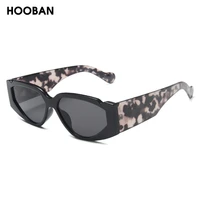 hooban 2020 new leopard cat eye sunglasses women fashion triangle sun glasses female vintage rectangle eyewear uv400