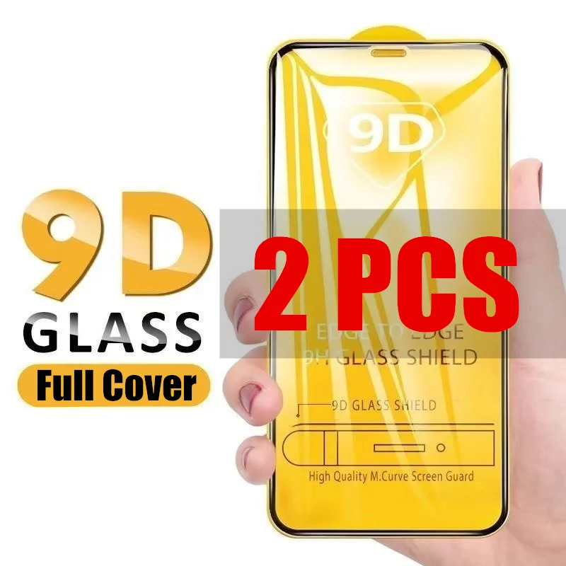 

2pcs For iPhone 12 pro 9D Full Cover Protective Glass for iPhone 12 Mini 11 PRO MAX 7 plus 6 5s X XS XR 8 SE Tempered Glass Film