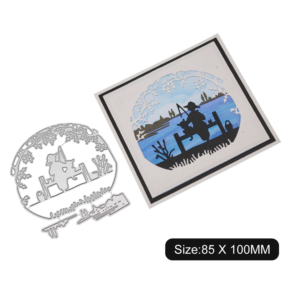 Режущие штампы для рыбалки с изображением старого человека и кота