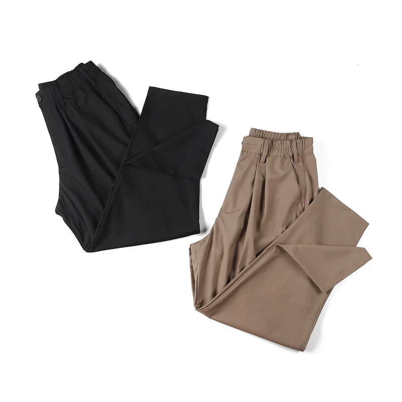

20SS New Baggy pleated suit trousers Breathable Fabrics Sports Style Straight-leg Pants Men Women Loose Pants Casual