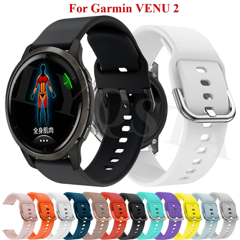 

22mm Smart Watch Band For Garmin VENU 2 Wrist Straps Vivoactive 4 Forerunner 745 Active Watchband Bracelet Silicone Belt Correa