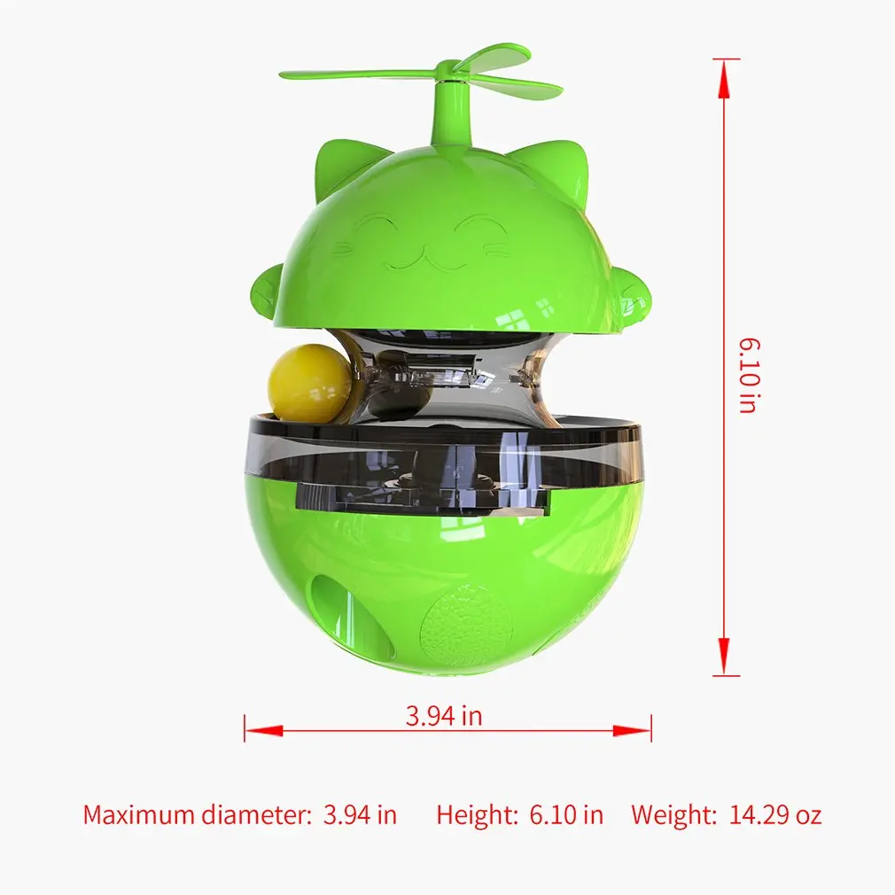 

4 In 1 Interactive Cat Dog Tumbler Toy Adjustable Food Dispenser For Dogs Cats IQ Training Turntable Toy Leaking Pet Food Toys