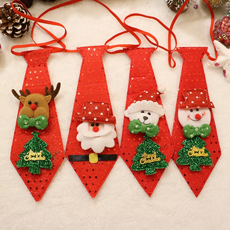 

Snowman Elk Ties For Children Decor Christmas Santa Claus Christmas Decorations Funny Festival Rave Gifts Noel Navidad Supplies