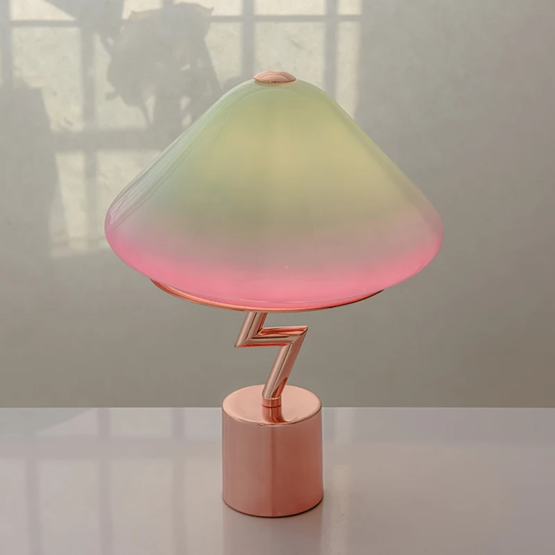 Современная светодиодная железная витражная тумбочка E27 маленькая Настольная