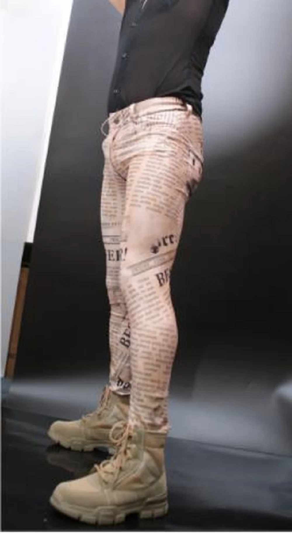 Леггинсы мужские облегающие повседневные штаны-карандаш в ковбойском стиле с