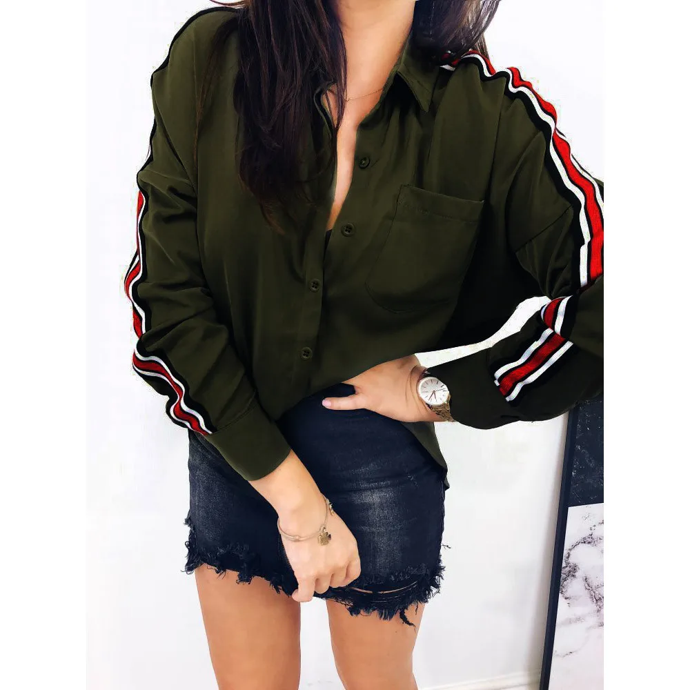 Модная офисная Дамская Блузка JAYCOSIN Женская Повседневная белая рубашка с