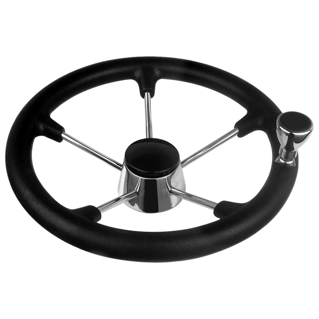

Boat Steering Wheel Stainless Steel 5 Spoke Marine Boat Steering Wheel with Knob, 13.5 Inch