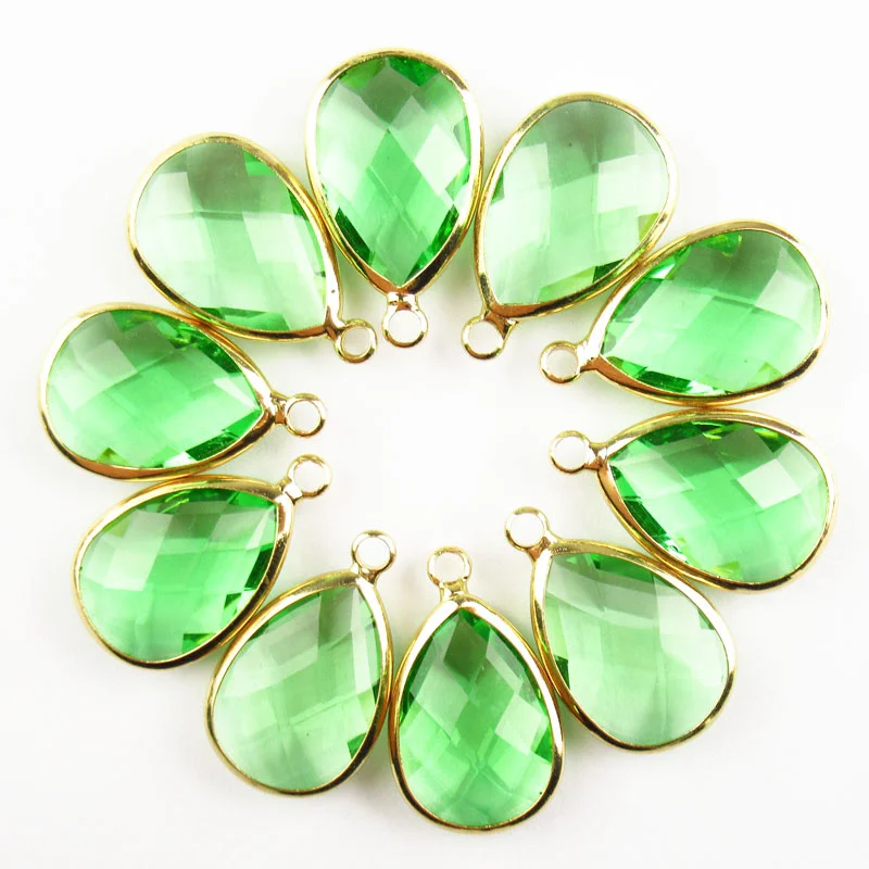 

Top Stone 10Pcs 22x13x5mm Wrapped Faceted Cyan Crystal Teardrop Glass Crystal Stone Droplet for Jewelry Making