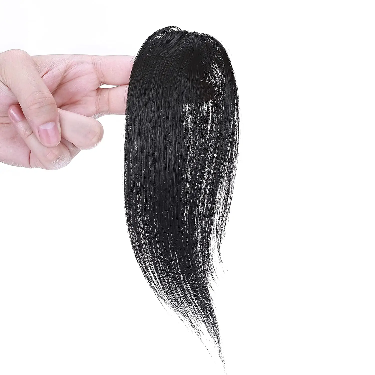 

Clip In Bangs Synthetic 2PCS French Bangs Wave Fringe Side Bangs Swept Natural Look Hair Piece Bleach Blonde Black