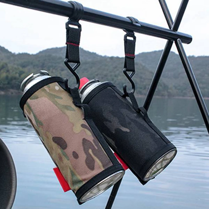 

14 Pcs Outdoor Cookware Hanging Rack Hook Pan Lamp Holder Hook Nylon Hook Black & Brown