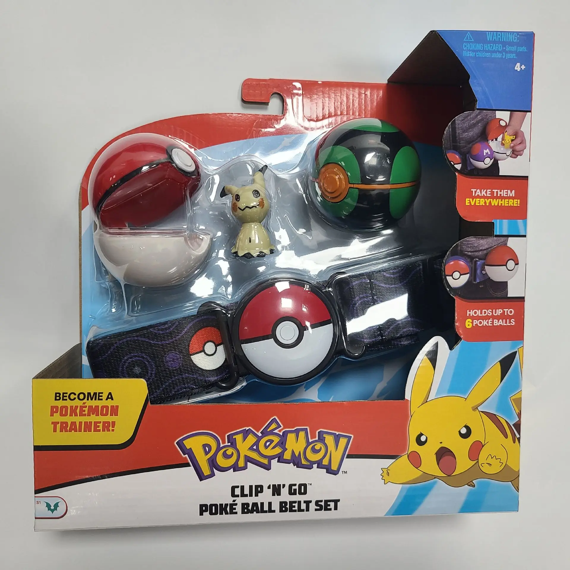 

Original TAKARA TOMY Pokemon Eevee Jangmo-o Pikachu Figurine Ball Belt Set Anime Action Figure Toys for Children's Gift