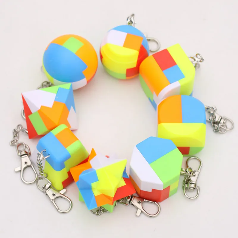 Мини брелок магический куб триэдр цилиндр скоростной головоломка Нео Куб