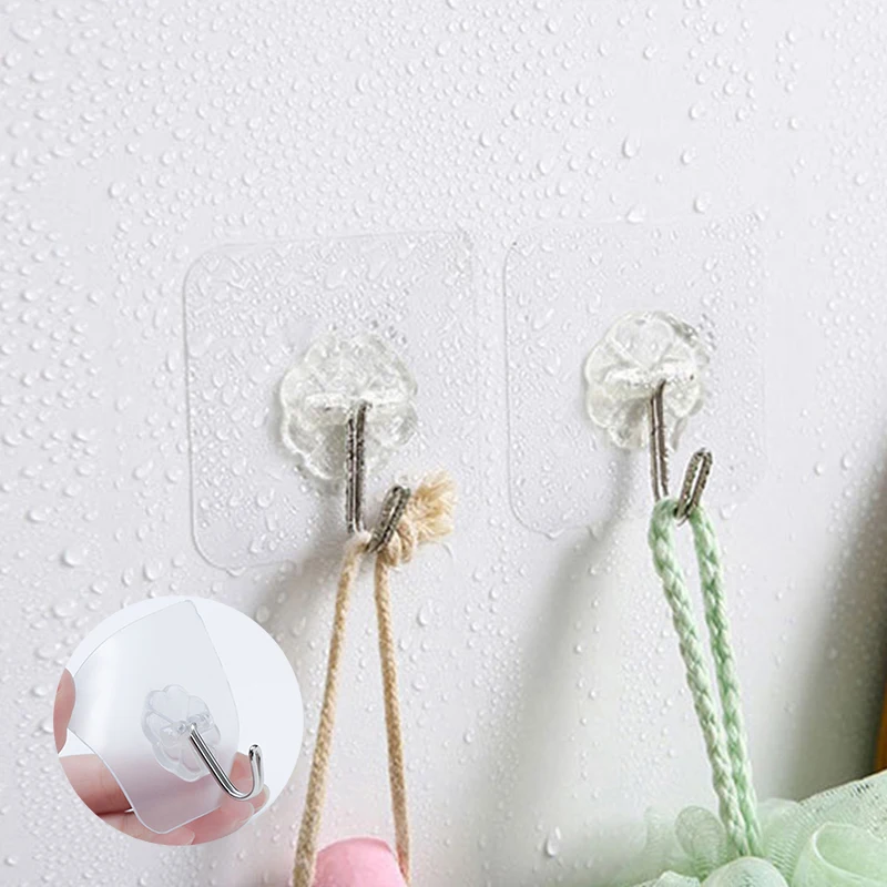 

Transparent Seamless Waterproof And Load-bearing 10kg Hooks Strong Hook Kitchen Bathroom Home Magic Nail-free Sticky Hook