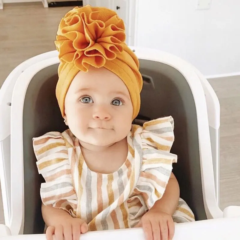 2021 модная цветочная ткань эластичная Детская шапка-тюрбан для девочек