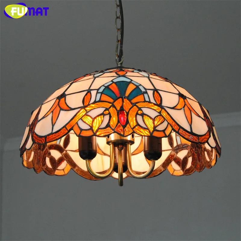 Goede FUMAT Druif Cherry Orchidee Hummingbird Tiffany Hanglamp Multi Kleur Gebrandschilderd Glas Opknoping Lichtpunt Handwerk Decor 16