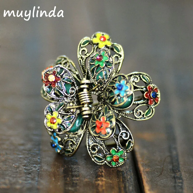 Женская заколка для волос в стиле ретро 5 цветов|hair claw vintage|hair clawflower hair |