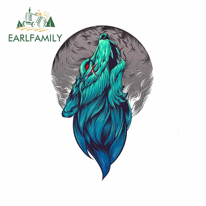 EARLFAMILY 13см х 8,5см наклейки на автомобиль "Волк" для бампера, мотоцикла, персональные наклейки на лобовое стекло, с декором для сноубордов SUV 3D винил
