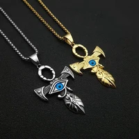 egyptian ankh cross pendant necklace goldsilver color stainless steel eye of horus chain for women men jewelry dropshipping