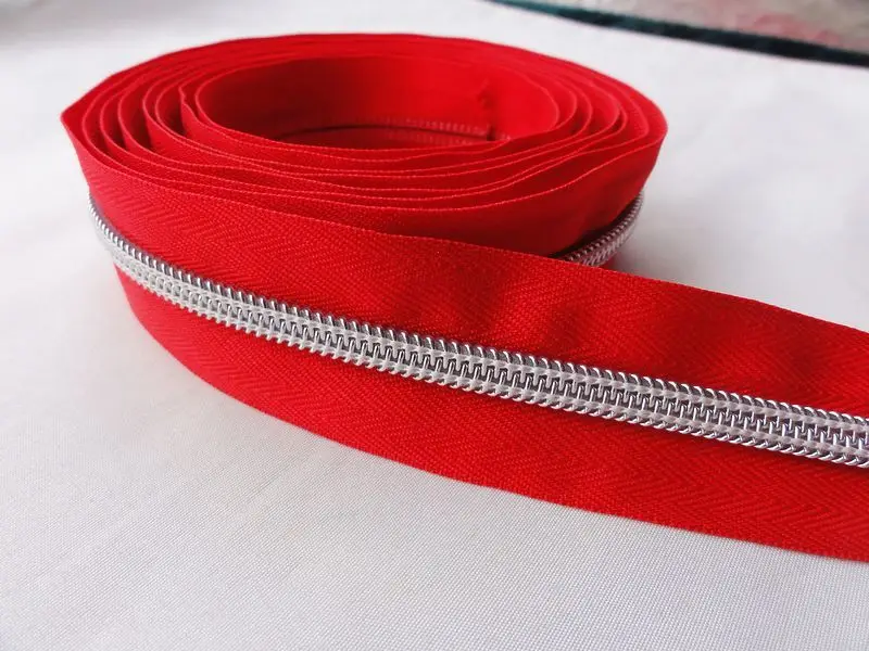 RedSliver Meetee 2/5/10 метров 5# разъемная застежка-молния Цветной застежка-молния нейлона катушки украшение в виде кода на молнии для Чемодан одежды Портмоне сумки «сделай сам» для дома швейная фурнитура - Цвет: RedSliver