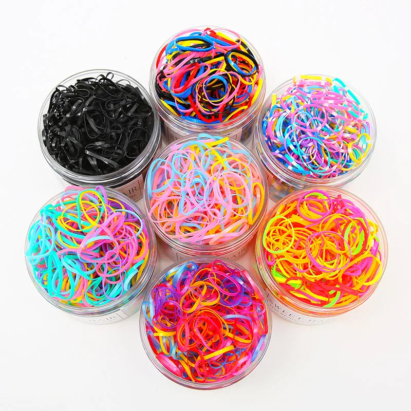 

Girls Colorful Small Disposable Rubber Bands 500pcs/set Cute Elastic Hair Bands Scrunchie Ponytail Holder Kids Hair Accessories