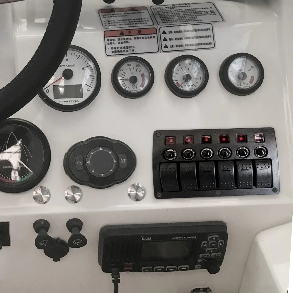 

Waterproof 6 Gang Rocker Switch Panel Caravan for Car Marine Boat Socket Circuit Breaker Toggle Switch Panel